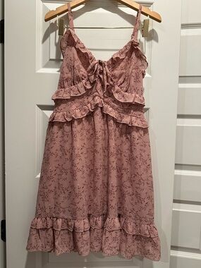 Pink Floral Ruffle Sundress